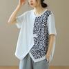 T-shirt for Women Summer Large Size Cotton T-shirt Soft Loose Leopard Casual Comfortable Pullover T-shirt Top