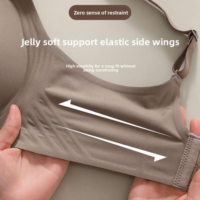 Milk Skin Seamless Jelly Lift Bra, Summer Bust Minimizer Side Gathering Anti-Sag Full Bust Women Bra