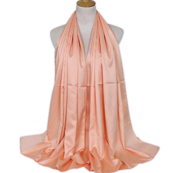 Fashion new plain malaysia satin silk hijab scarf solid color long muslim scarves headscarf turban muslim shawl female