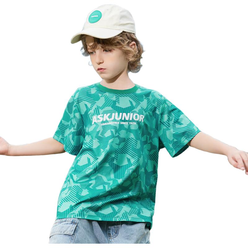 ASK JUNIOR Boys  Irregular Stripe Quick-Dry Short-Sleeve T-Shirt S