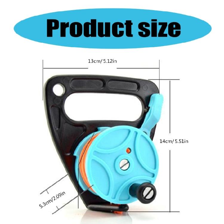Scubas Ratschen Tauchrolle mit Griff Stoppschalter Hohe Sichtbarkeit Einziehbare Leine Tauchrolle Fingerspule Einfach zu bedienen