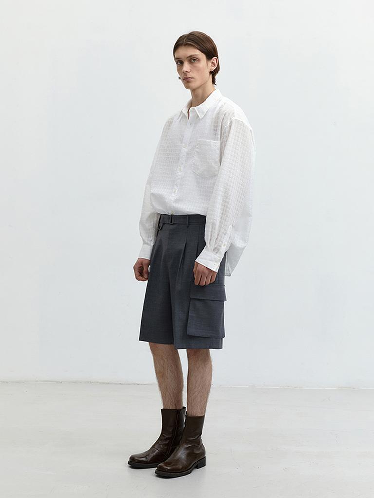 Deonseuteupomaen Belted Multipocket Bermuda Shorts Charcoal Grey_M_Udpa4B325Cg