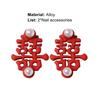 2Pcs Manicure Decoration Wide Application Easy to Apply Alloy Red Chinese Knot Nail