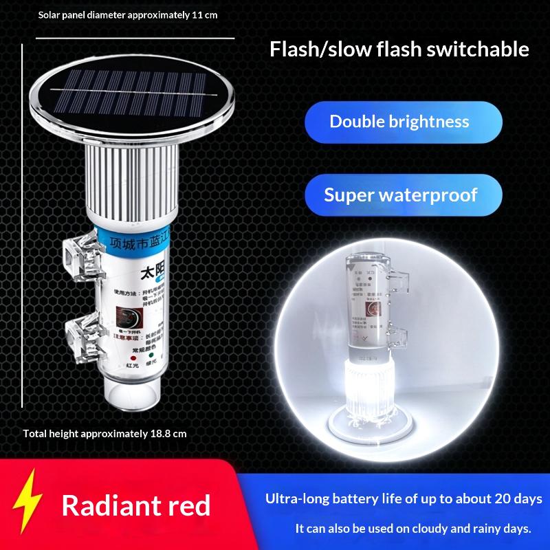 Solar Powered Fishing Net Marker Light Waterproof 20Days Long Standby For Marine Warning