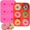 Molde de silicona para donas con 6 agujeros, antiadherente, resistente al calor, para hornear, mini moldes para magdalenas, herramienta para hornear