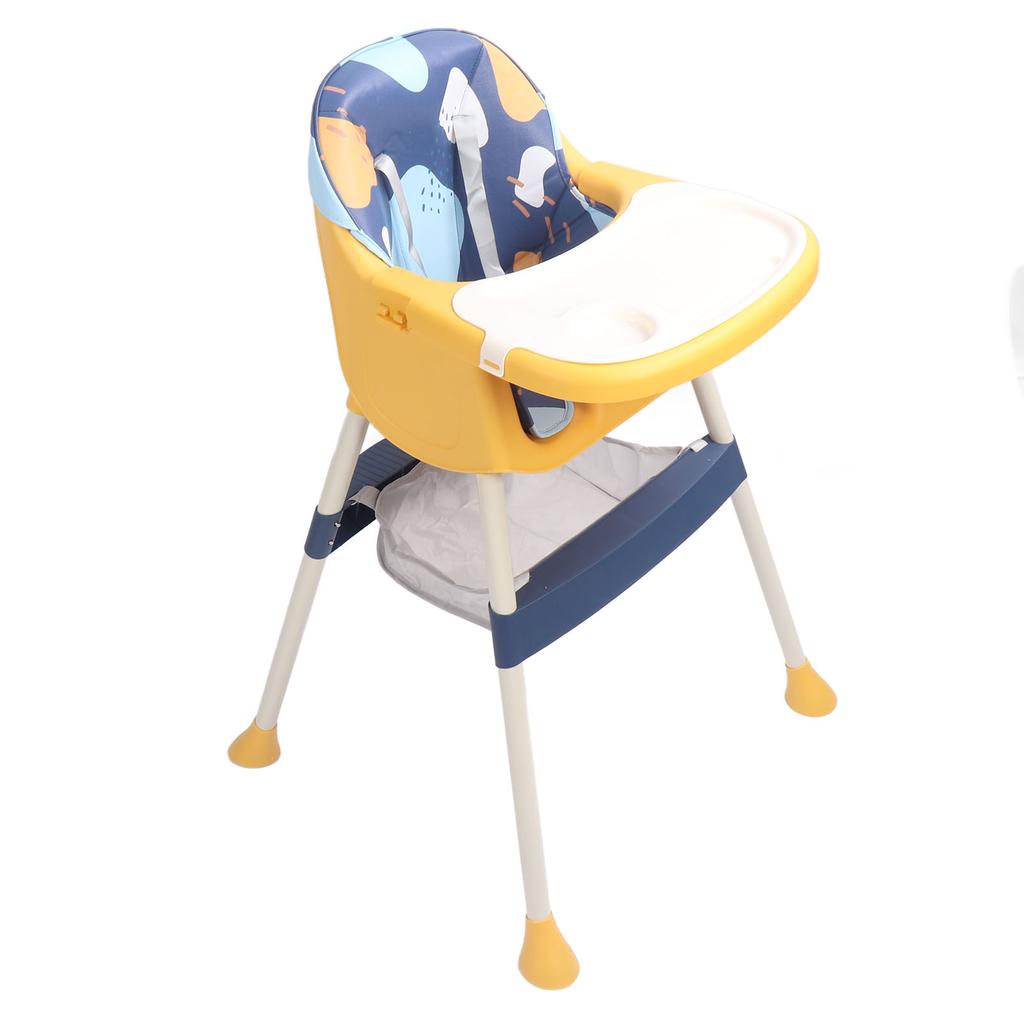Baby High Chair Height Adjustable Double Layer Plate PU Cushion Baby Feeding High Chair