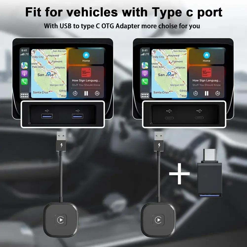 Wireless CarPlay for Apple Iphone Auto 2 In 1 Box Wireless Adapter Spotify For Mazda Toyota Mercedes Peugeot Volvo