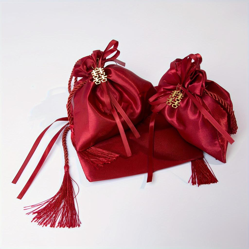 5pcs-Drawstring Gift Bag, Can Be Used for Gift Jewelry, Candy, Etc. - Perfect for Birthdays, Weddings, and Parties!
