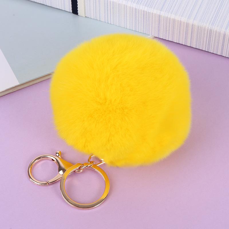 Creative Imitation Rex Rabbit Fur Ball Keychain - Plush Bag and Car Pendant Gift