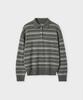 Aleukaig Stripe Collar Knit_Charcoal