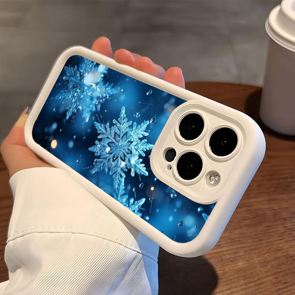Winter Snowflake Mobile Cell Phone Case for iPhone 17 16 15 14 13 12 11 Air Pro Max Plus Thicken TPU Colorful Cover Luxury Cover