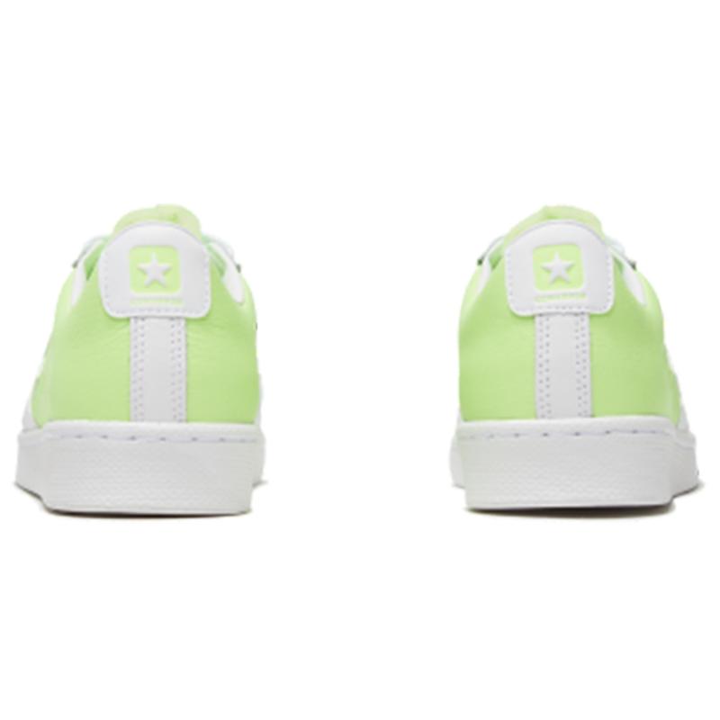 Converse Cons Pro Leather Comfortable and Casual Non-slip Low-top Board Shoes Unisex Green and White
