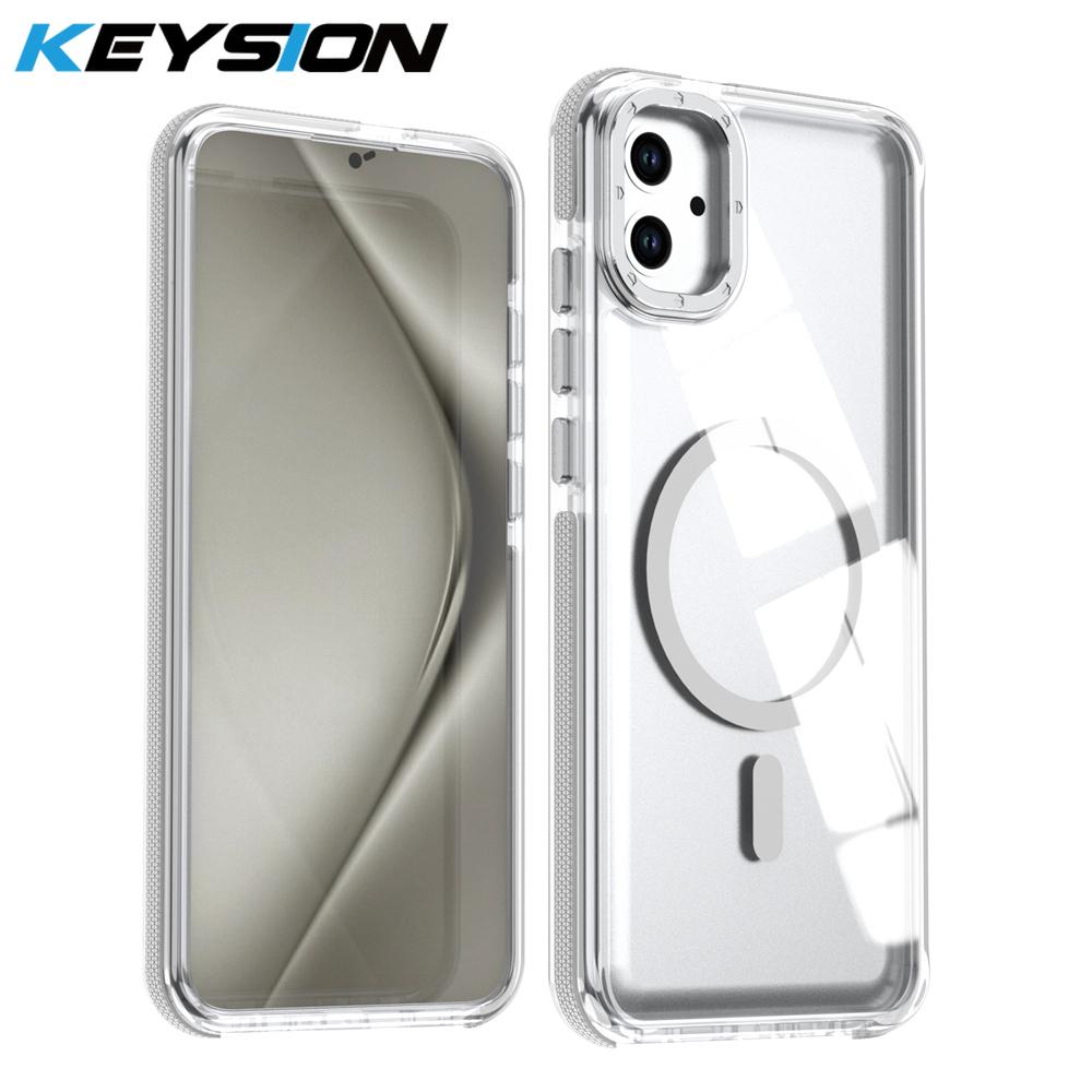 

KEYSION Transparent Magnetic Case for MagSafe for Samsung A07 4G A06 A05 Clear Shockproof Phone Cover for Galaxy A05 A07 A06 4G for Samsung A07 белый