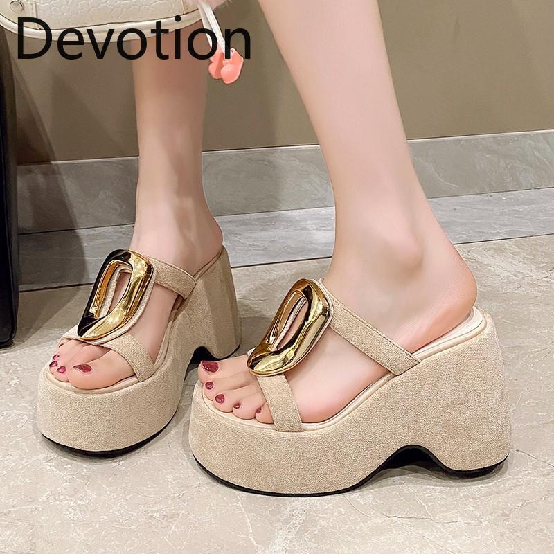Summer Sandals Thick-soled Fashionable Versatile Height-increasing and Uniquely Designed Beach Shoes Devotion