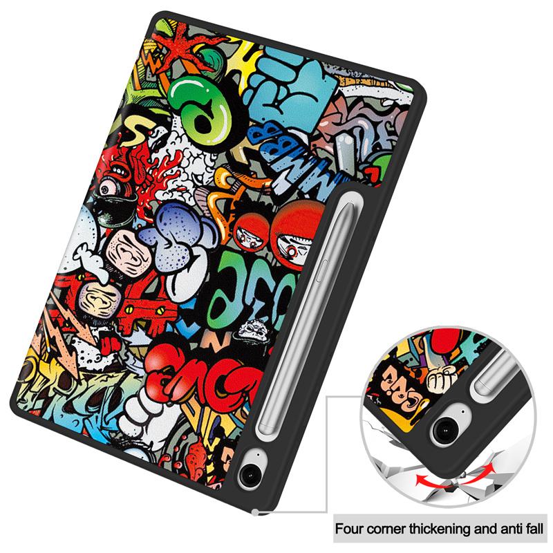 Coque For Samsung Tab S10 FE Case Magnetic PU Leather Fold Smart Cover For Galaxy Tab S9 FE / S10 FE 10.9 Case With Pen Holder