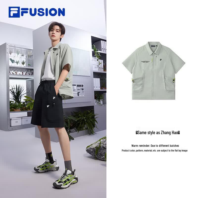 FILA FUSION Men's Loose-Fit Woven Short Sleeve Shirt