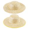 Cappello di Paglia Traspirante a Tesa Larga Comodo Anti-UV Protezione Solare Cappello Parasole per Pesca