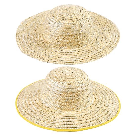 Cappello di Paglia Traspirante a Tesa Larga Comodo Anti-UV Protezione Solare Cappello Parasole per Pesca