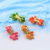 1 Piece Enamel Goldfish 3D Movable Brass Charms Orange Cubic Zirconia 18K Gold Plated Fish Ocean Jewelry Pendants 3cm x 1.5cm