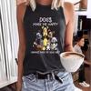 Cartoon Dog Printed Women's Round-neck Vest Spring and Summer Casual Sleeveless Top