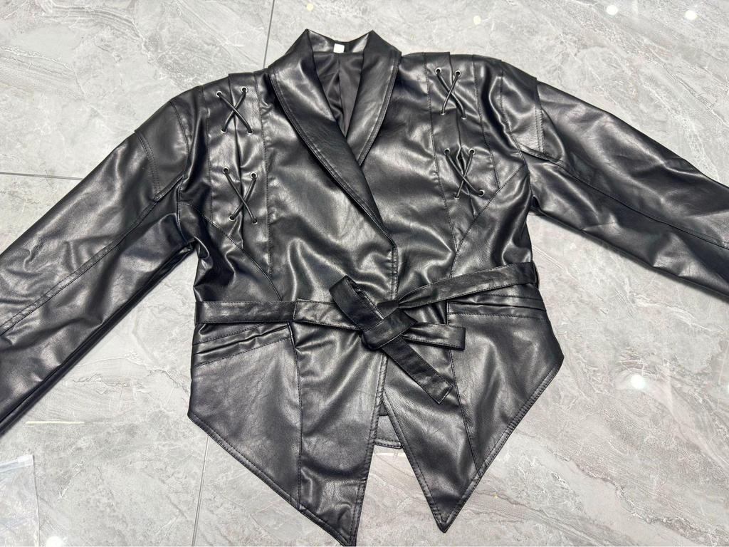 Women's Faux Leather Bomber Jacket - European & American Fashion for All Seasons