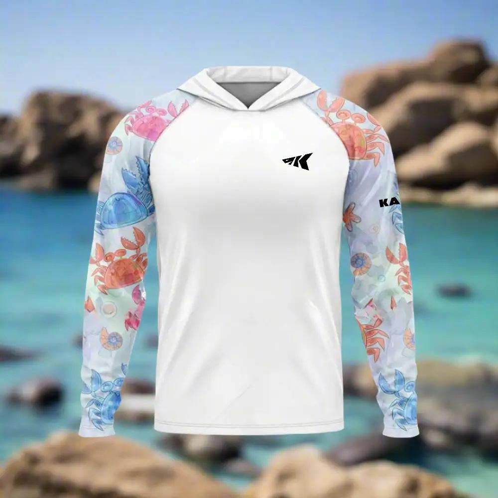 2025 Hoodie UPF 50+UV Protective Top Crab Splicing 3D Printed Quick Drying Breathable Outdoor Hoodie Fishing Shirt