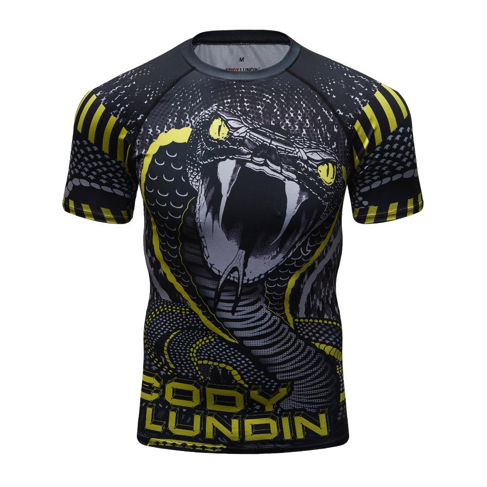 Nouveau Homme Manches Courtes Sport Chemise Homme Séchage Rapide MMA T-shirts Collants de Compression Homme Impressions 3D T-shirts Tops Salles de Sport Musculation Rashguard