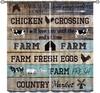 Tende per Finestre con Motivo Floreale Botanico di Galli e Galline, Stile Rustico, per Cucina, Soggiorno, Camera da Letto