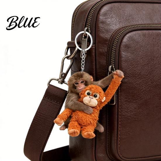 Handmade Monkey Keyring Keychain 2D Acrylic Cute Holding Plush Toy Accessory Hanging Pendant for Backpack Purse Car Keys Aceessory Everyday Use