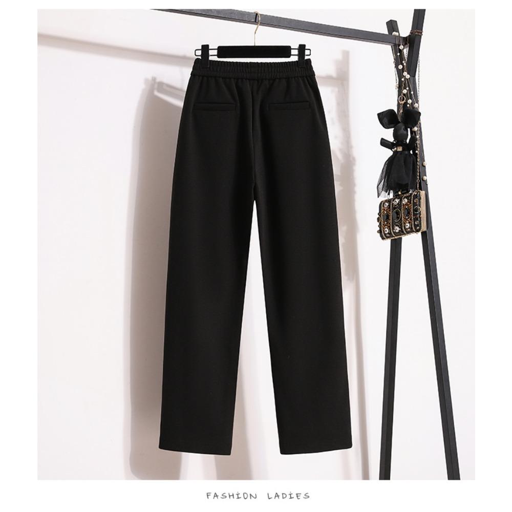 DIMANAF 2025 Mărimi Mari Pantaloni Lungi Iarnă Femei Talie Elastică Largi Vintage Largi Casual Basic Uni Pantaloni