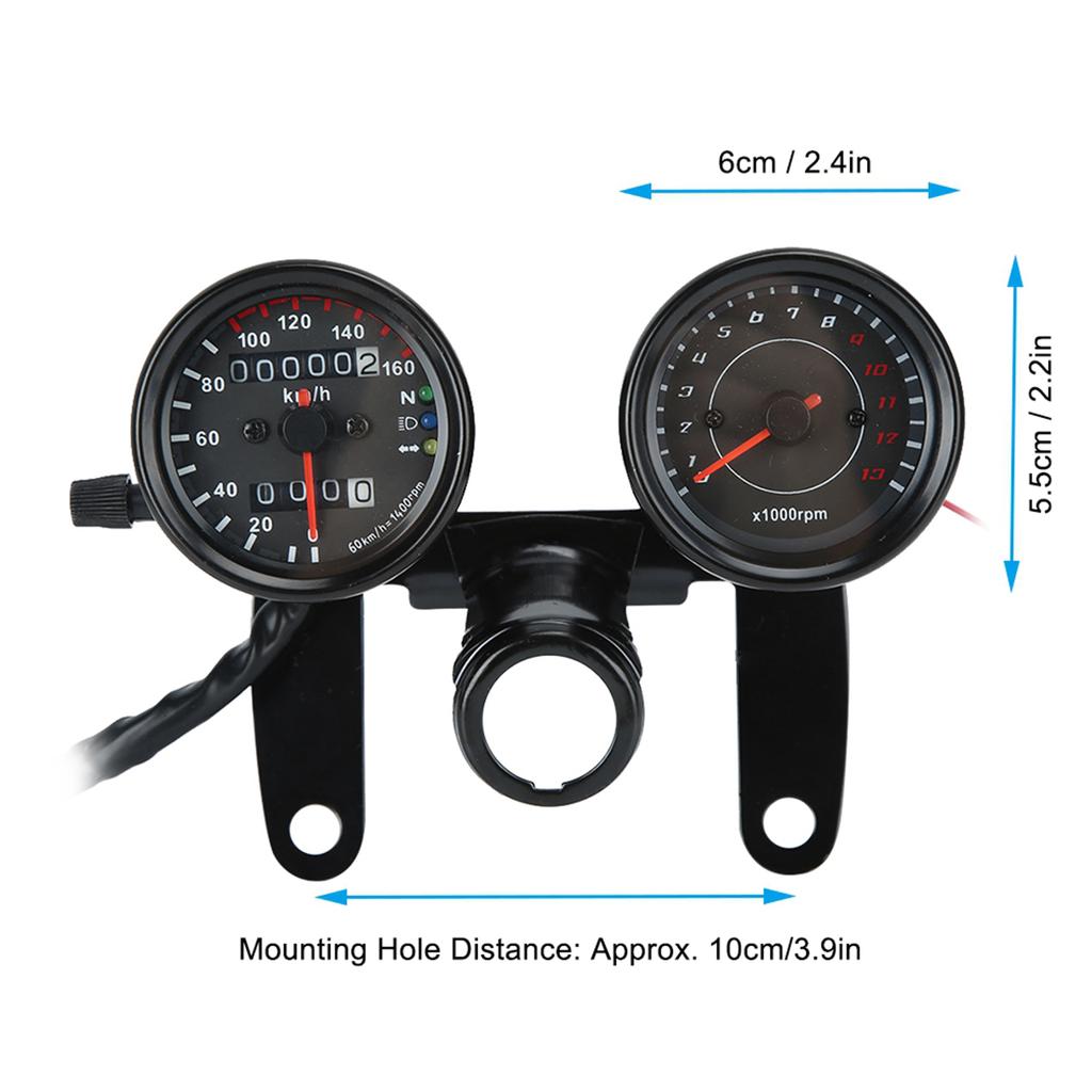 Universal Motorcycle Odometer Speedometer Retro Modified Instrument Accessory