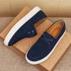 Fashion Spring New Top Layer Pigskin Inner Sports and Leisure Shoes Fashionable Brand Men's Comfortable Thick Soled Suede Casual Loafers