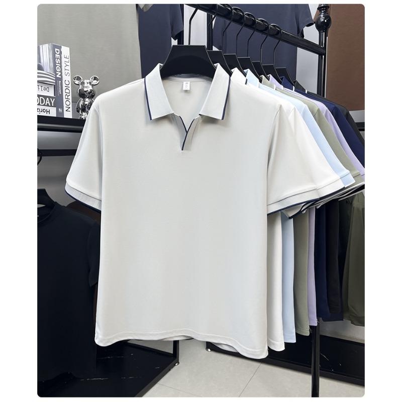 Nouveau polo d'été pour homme à manches courtes, couleur unie, respirant, T-shirt décontracté