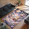 Teddy Bear Theme Crystal Velvet Rug Personalized Custom Name Text Soft Floor Mat Home Decor