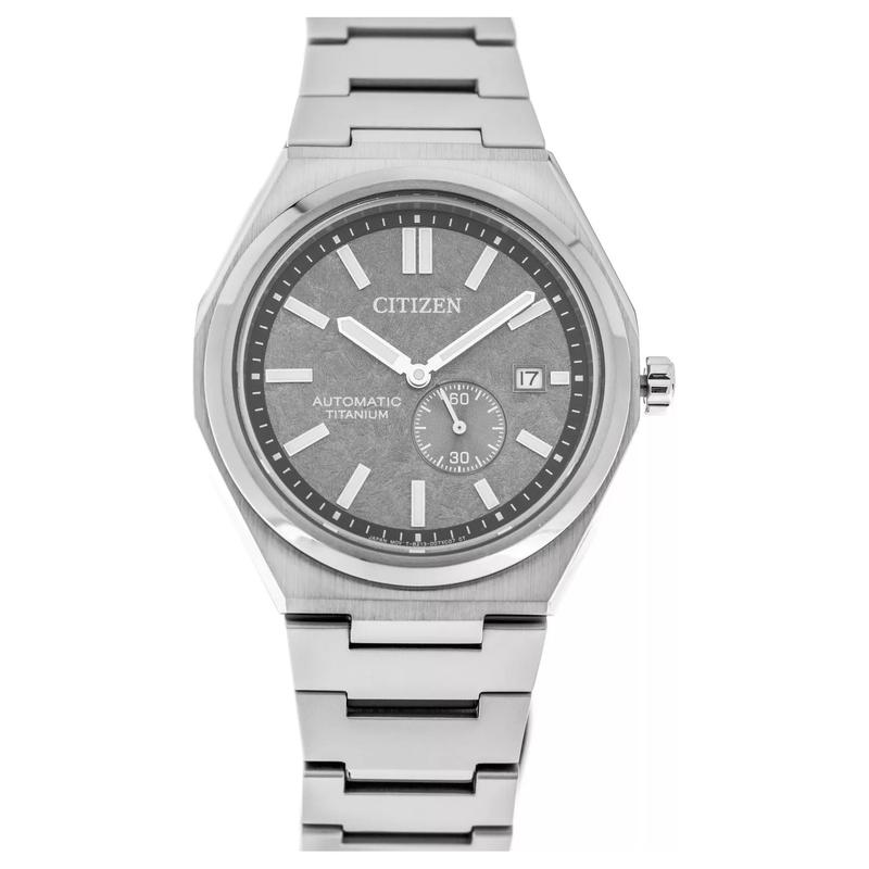 CITIZEN 100 meters waterproof Automatic titanium strap men s watch gray dial NJ0180-80H синий