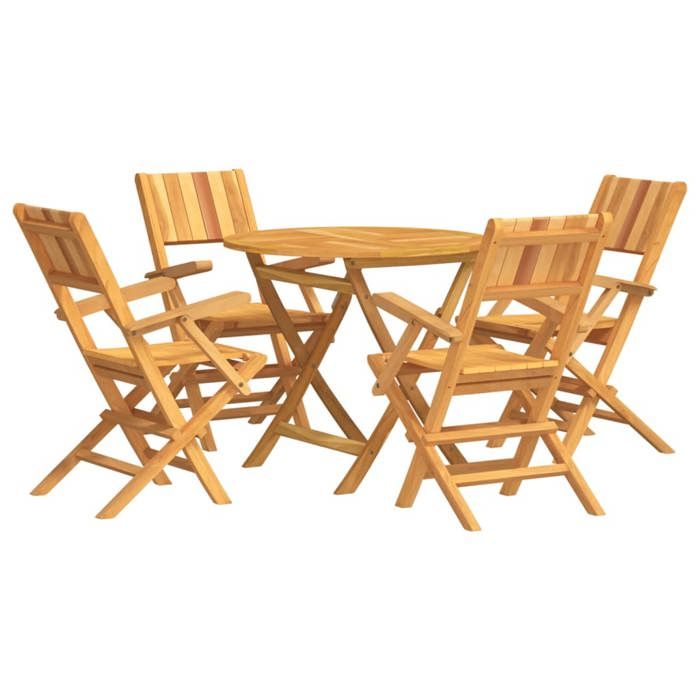 VidaXL Ensemble à Dîner de Jardin 5 pcs, Ensemble à Manger avec Table et Chaise, Ensemble de Salon, Meubles de Terrasse, 3155021