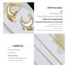 Korean-Inspired Moon White Mother-of-Pearl Jewelry Set: 18K Gold-Plated Titanium Pendant Necklace & Earrings