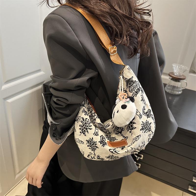 Casual Large-capacity Bag Women's 2025 New Fashion Commuter Shoulder Bag College Student Class Bag Tote Bag
