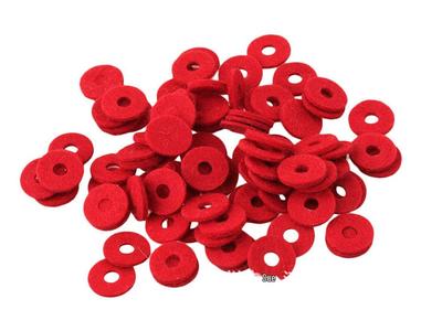 Kit de afinação de piano: Anéis de Feltro Vermelho e Arruelas Adesivas