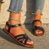Fashion Women Casual Sandals 2025 New Summer Versatile Fashion Roman Shoes Women Comfortable Flat Bottomed Vacation Beach Sandals Women