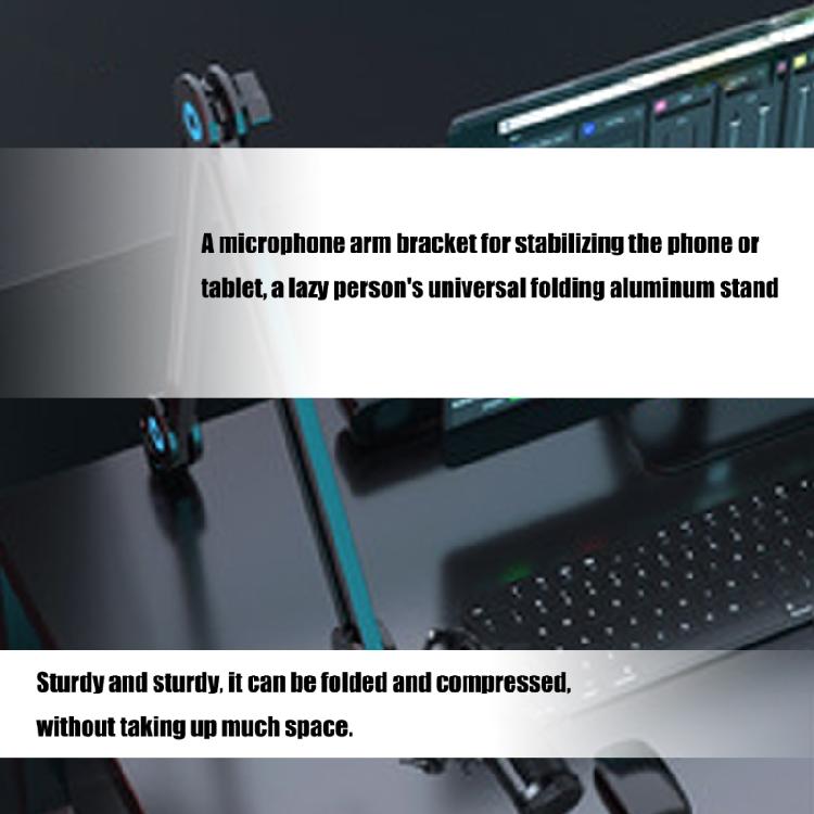Studio Grade Aluminum Boom Mic Stand Low Height Design With Shake Proof Clamp Mount For Clear Live Streaming