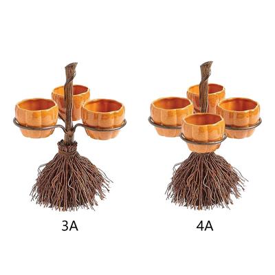 Creative Halloween Pumpkin Snack Bowl Rack Halloween Creative Snack Basket Candy Bowl Rack Suitable For Parties