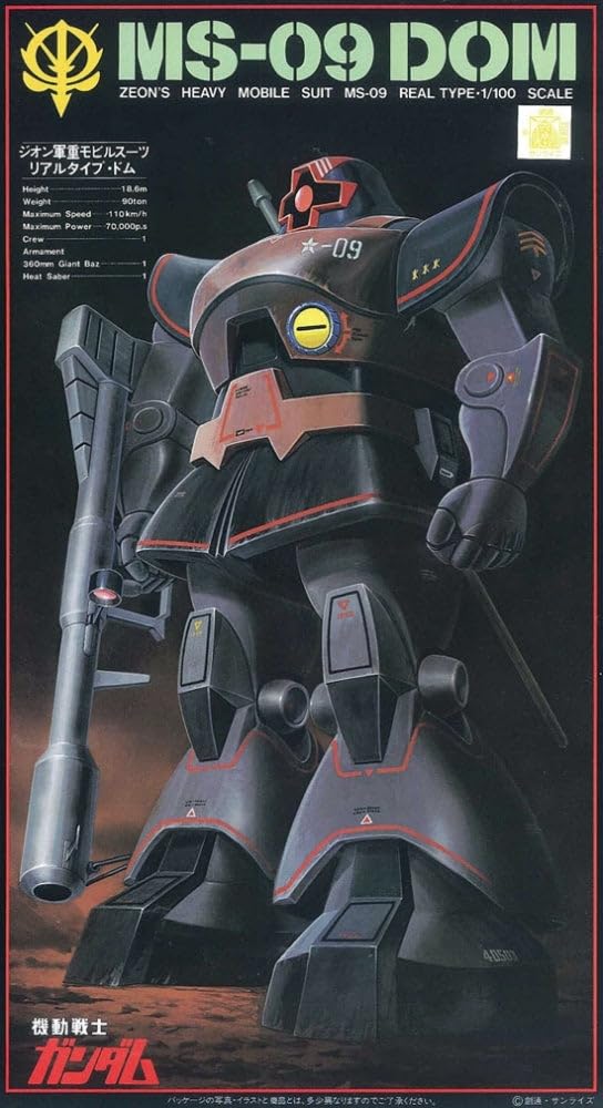 

Mobile Suit Gundam Real Type Dom Scale Plastic Model Old Kit 1/100