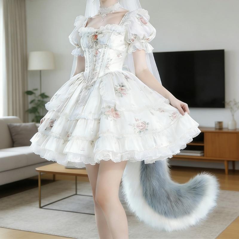 Fuchsschwanz, Kunstpelz Wolf Füchse Katzen Schwanz Kostüm Halloween Cosplay Kostüm Verstellbar Pelzig Fuchsschwanz Erwachsene Kinder
