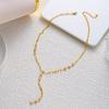 Romantic Stainless Steel Dangle Y Drop Lariat Necklace for Women Classical Multi CZ Stone Long Chain Party Jewelry Gift