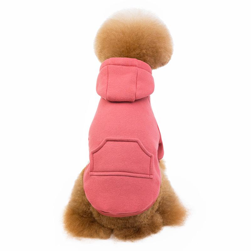 

Autumn and winter new pet clothes cotton fleece solid color dog sweater teddy pug dog sweater wholesale XXL brick червоний колір