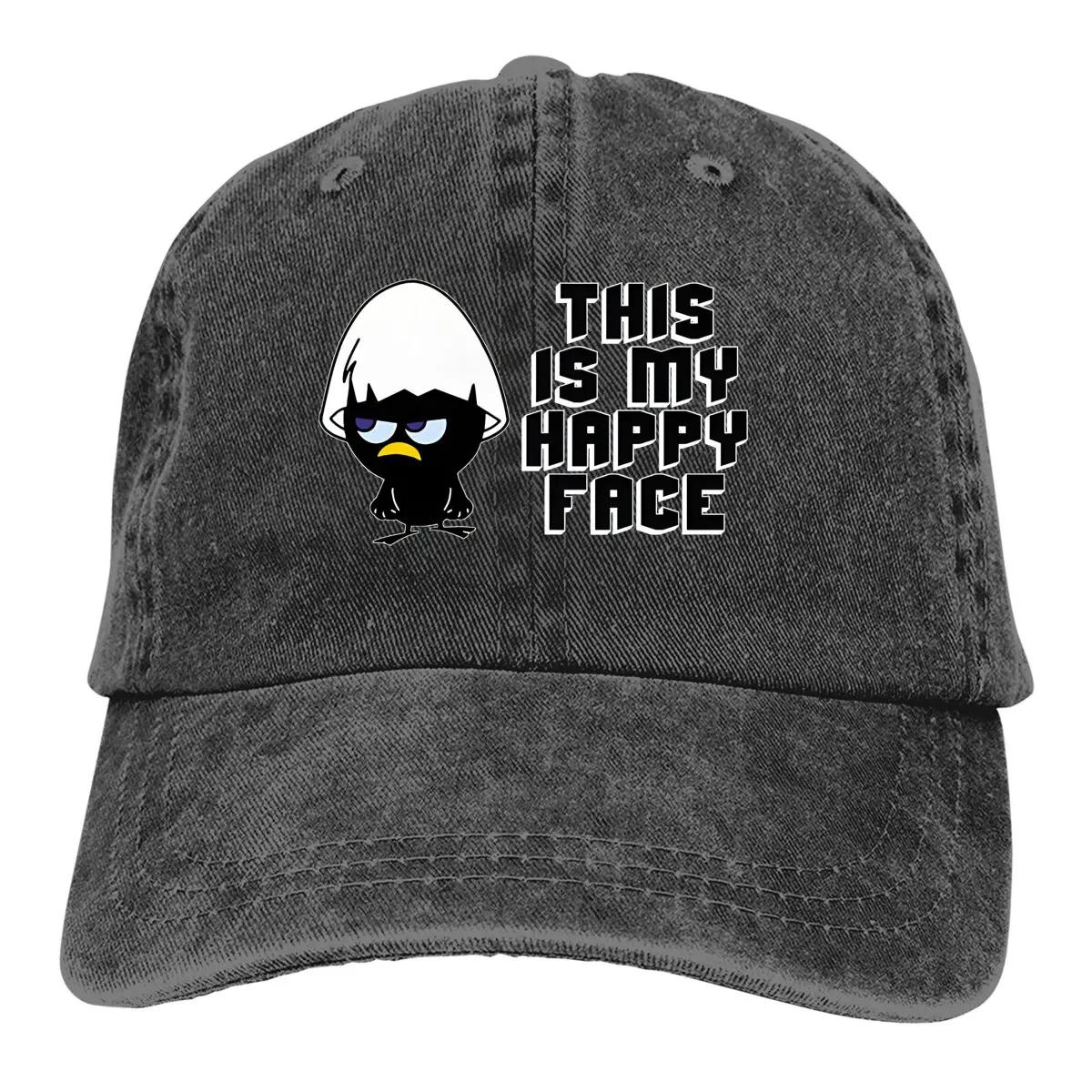 

Стираная мужская бейсболка Happy Face Trucker Snapback Кепки Dad Hat Calimero Cartoon Animation Кепки для гольфа Adjustable