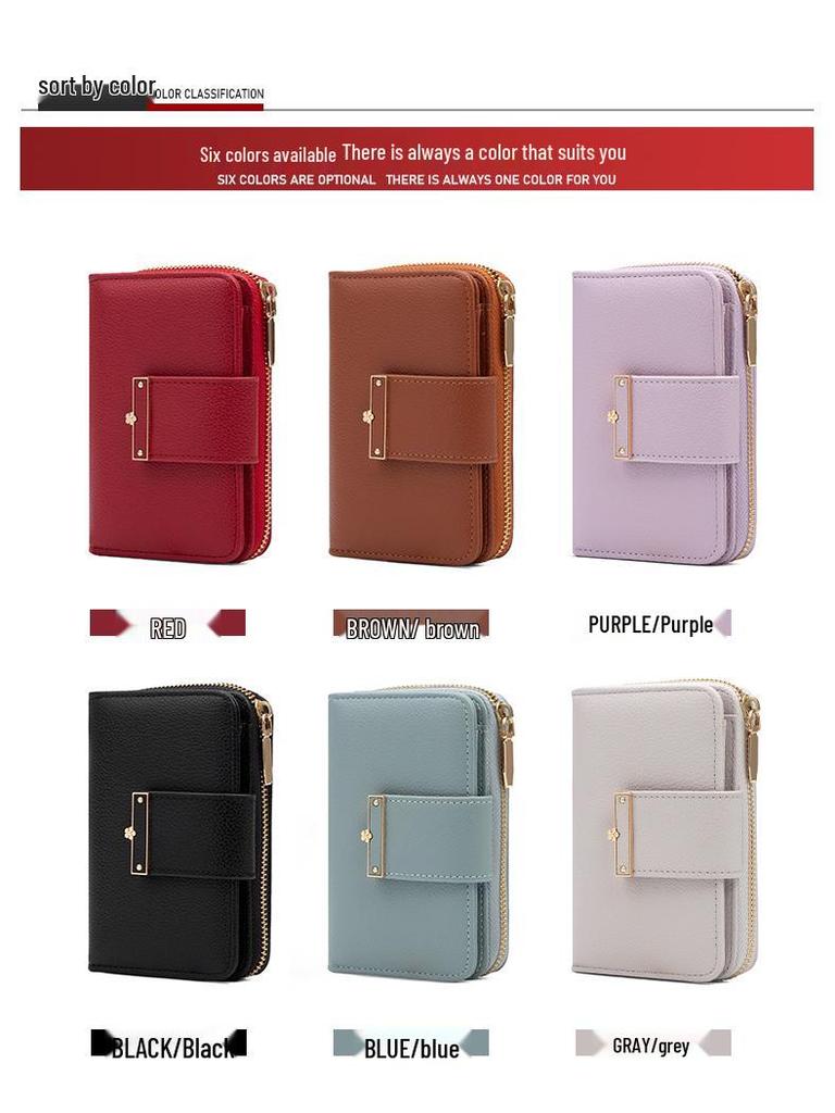 Damen Geldbörse & Clutch mit mehreren Kartenfächern und Reißverschluss-Münzfach