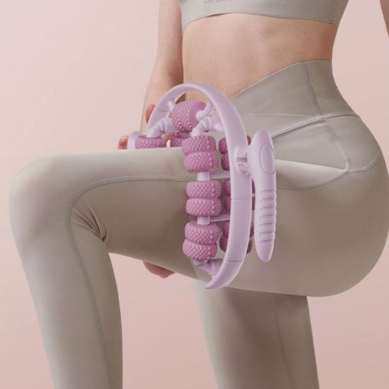 Leg Massage Roller Anti-Cellulite Lymphatic Drainage Deep Tissue Therapy Thighs Arm Back Shoulder Muscle Relaxation Massage Tool with 26 Rollers