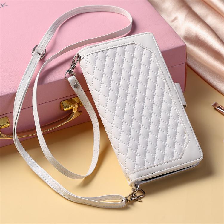 Applicable to Samsung S26 crossbody zipper wallet A27 Xiaoxiangfeng rhombus protective case A15 card holder Google 10A